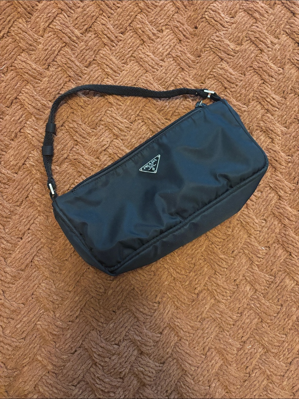 Prada Black Nylon Belt/Shoulder Bag with Triangle Logo